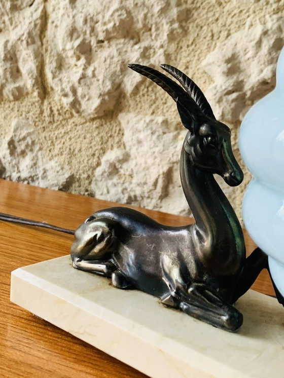 Image 1 of Vintage, Art Deco, Antilopen-Tischlampe, 1920er Jahre