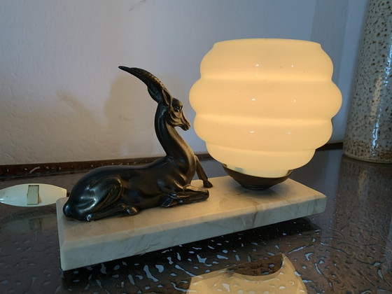 Image 1 of Vintage, Art Deco, Antilopen-Tischlampe, 1920er Jahre