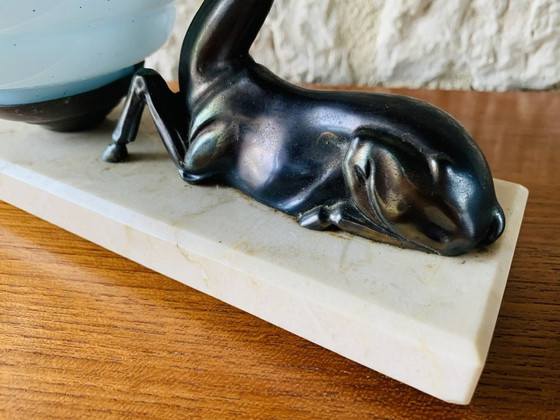 Image 1 of Vintage, Art Deco, Antilopen-Tischlampe, 1920er Jahre