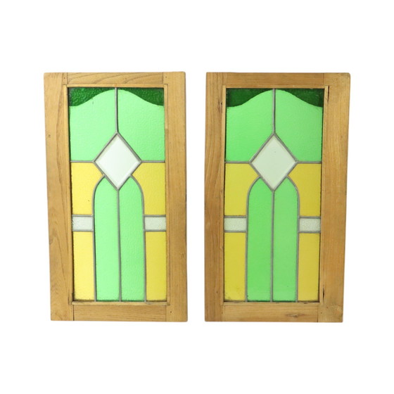 Image 1 of Art-Deco-Glasmalerei-Fenster