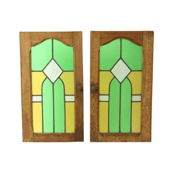 Image 1 of Art-Deco-Glasmalerei-Fenster