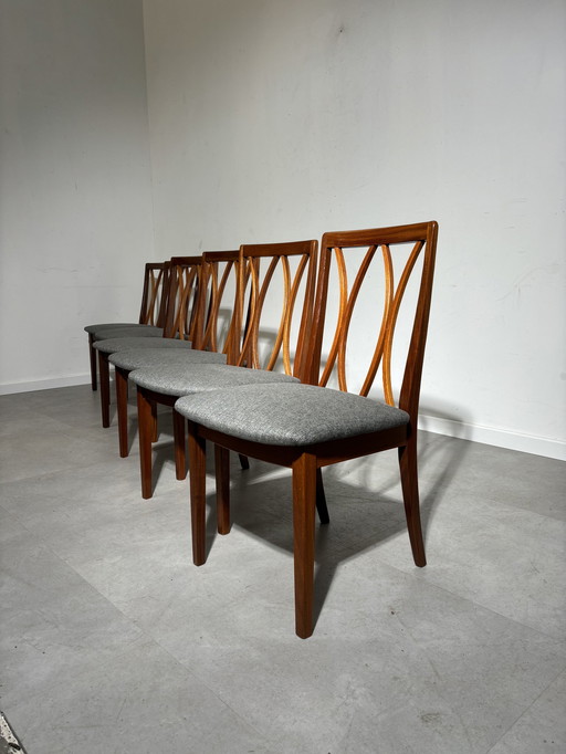 Satz von sechs G-Plan Esszimmerstühlen