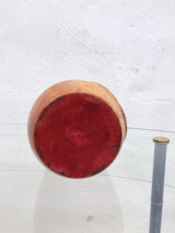 Image 1 of Italienische Keramikvase Mit Lederüberzug 50Er Jahre Design