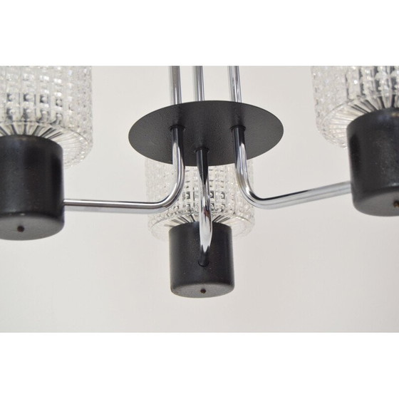 Image 1 of Verchromter Glaslüster von Instala Jílové u Děčína, Tschechoslowakei 1960