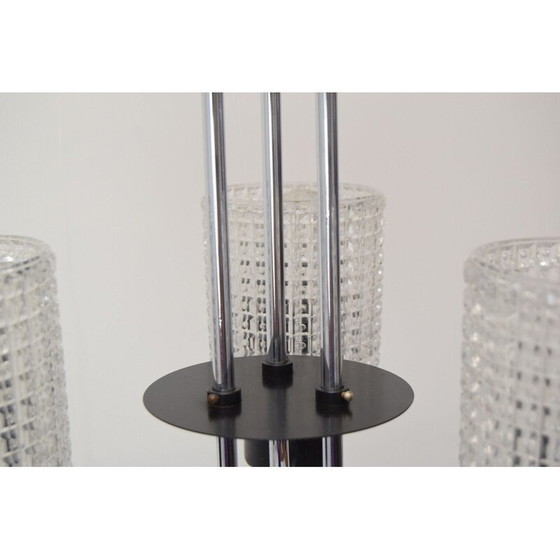 Image 1 of Verchromter Glaslüster von Instala Jílové u Děčína, Tschechoslowakei 1960