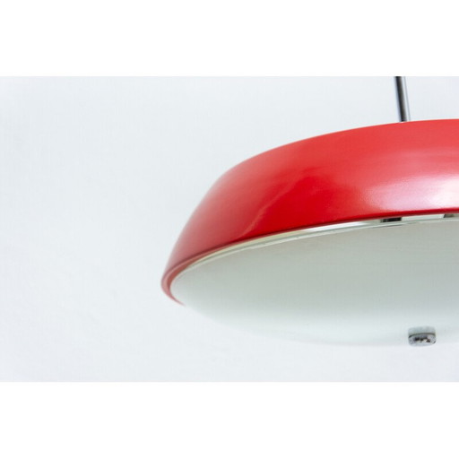 Hängeleuchte aus Blech, Glas und Kunststoff von Josef Hurka für Napako, Tschechoslowakei 1960