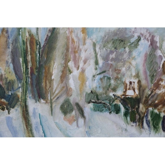 Image 1 of Ölgemälde einer alten Landschaft von Per Olof Nord, Schweden 1972