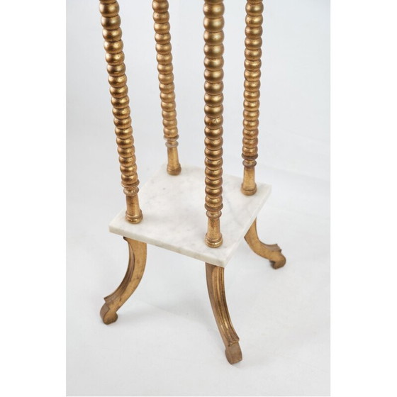 Image 1 of Vintage Pflanzgefäß mit goldenen Säulen, 1930