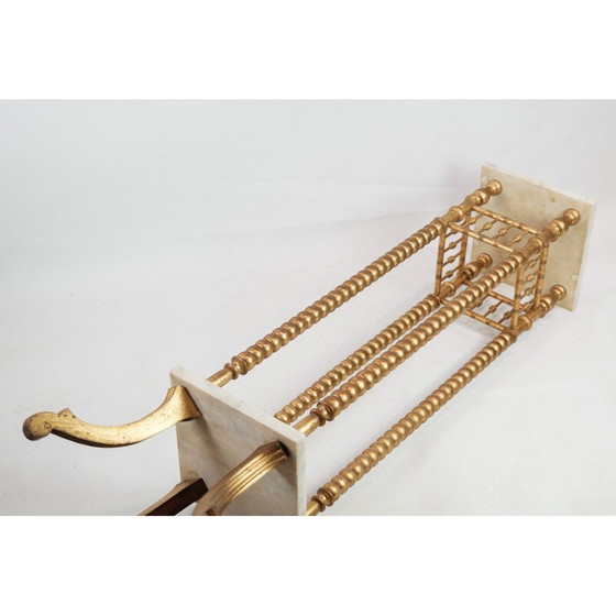 Image 1 of Vintage Pflanzgefäß mit goldenen Säulen, 1930