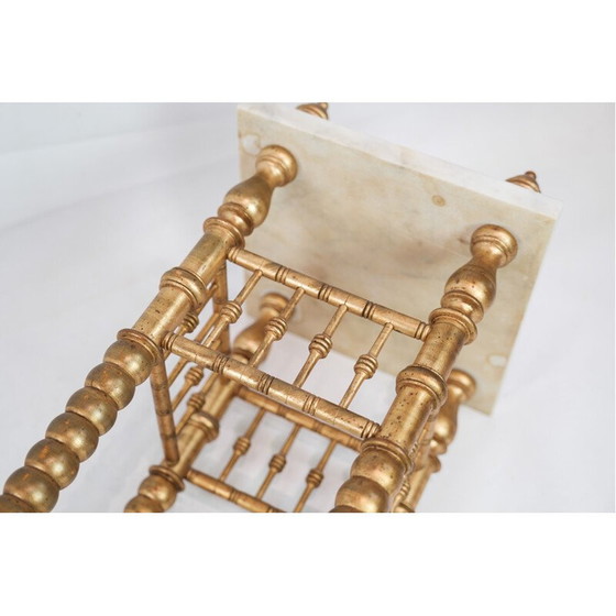 Image 1 of Vintage Pflanzgefäß mit goldenen Säulen, 1930