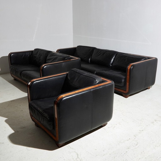 3-sitziges Ledersofa "New York" von Alberto Nieri für Galeria Nieri, Italien 1960