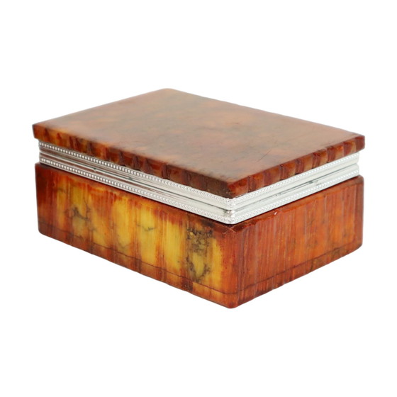 Image 1 of Italienisches Rauchset Orange Alabaster Romano Bianchi