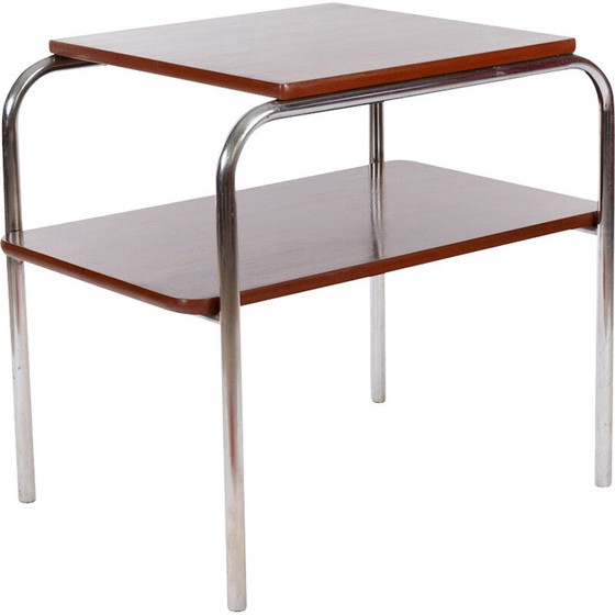 Image 1 of Vintage Bauhaus shelf in oakwood, 1930s