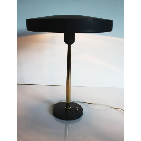Image 1 of Vintage Major Tischleuchte aus Metall und Messing von Louis Kalff für Philips, 1970er Jahre