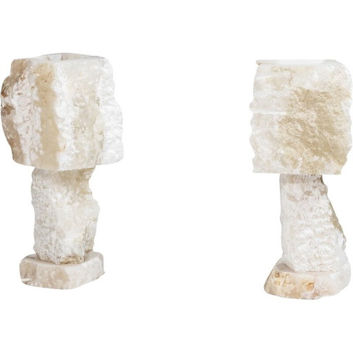 Paar Vintage-Lampen aus Alabaster