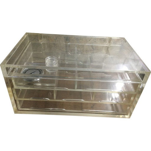 Vintage-Humidor aus Plexiglas, 1980er Jahre