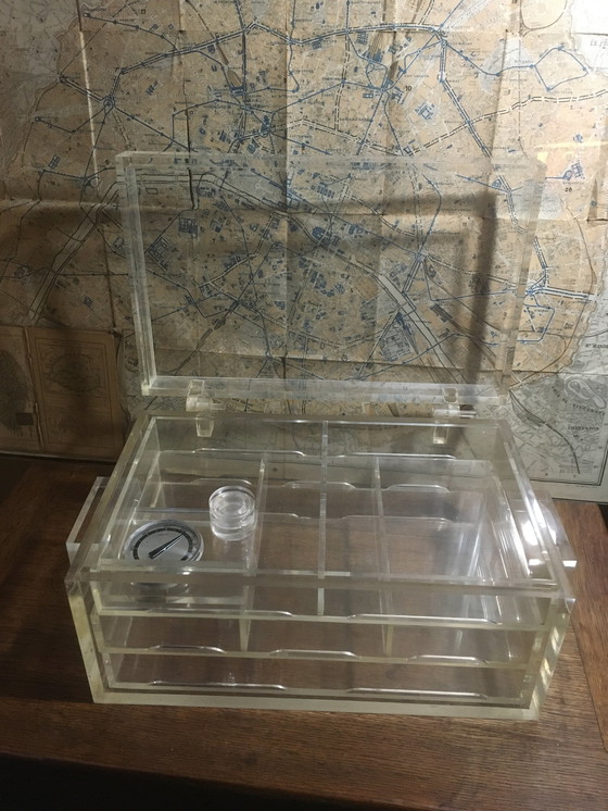 Image 1 of Vintage-Humidor aus Plexiglas, 1980er Jahre