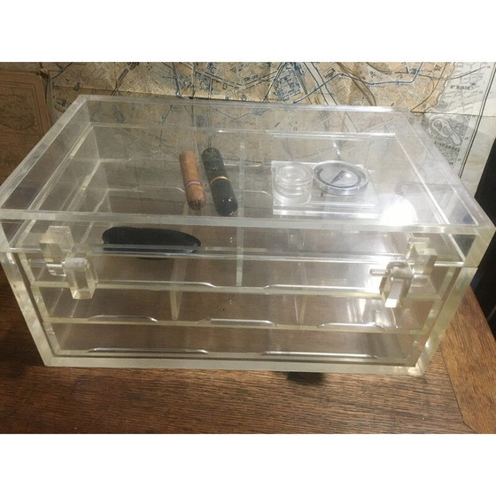 Image 1 of Vintage-Humidor aus Plexiglas, 1980er Jahre