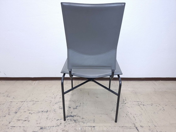 Image 1 of Matteo Grassi Dining Chair's Set Lederstühle Ledersessel Designer Stühle in grau