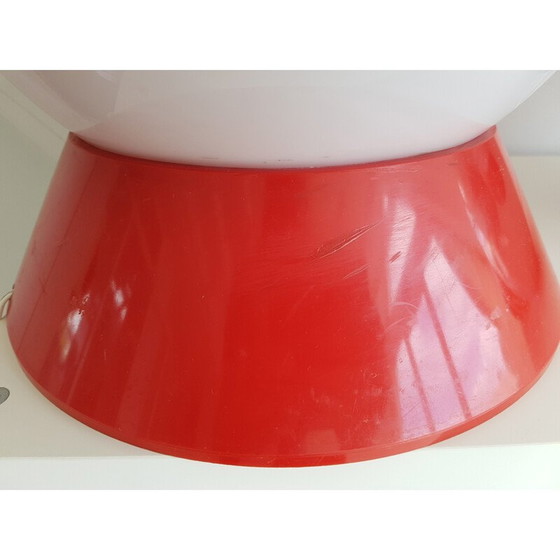 Image 1 of Rote und weiße Space-Age-Lampe, 1970