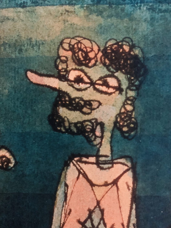 Image 1 of Paul Klee (1879-1940): "Maks 1923". Schöne Kolorierung in Offsetlithographie.  