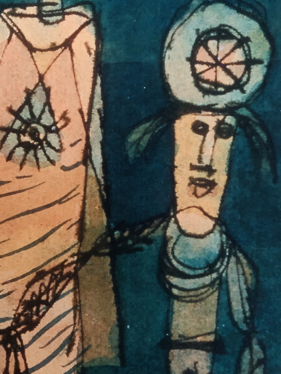 Image 1 of Paul Klee (1879-1940): "Maks 1923". Schöne Kolorierung in Offsetlithographie.  