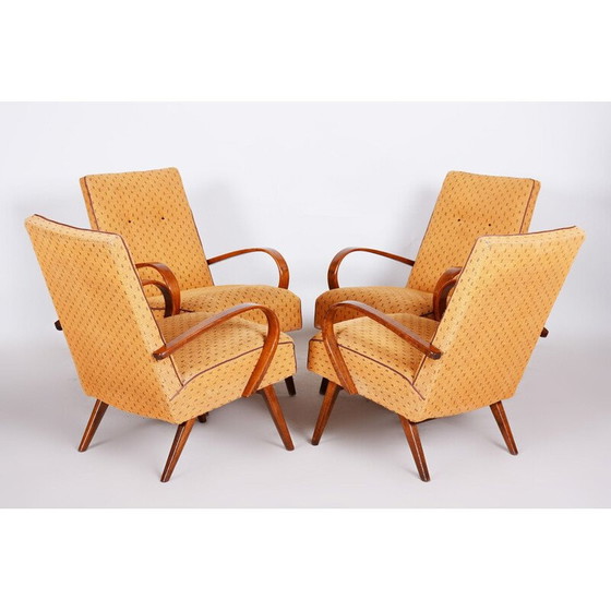 Image 1 of Satz von 4 gelben Mid Century Sesseln, 1950er Jahre