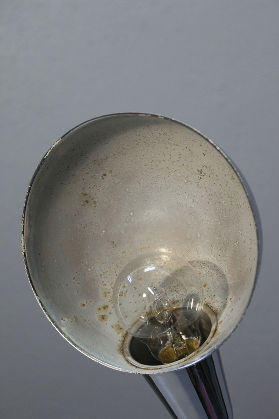 Image 1 of Vintage Schreibtischlampe Verchromt Flexibler Arm Design Frankreich