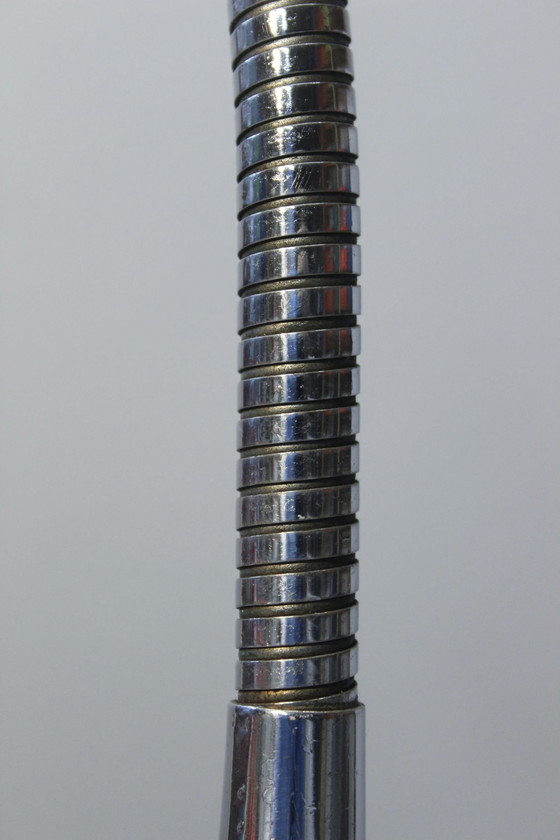 Image 1 of Vintage Schreibtischlampe Verchromt Flexibler Arm Design Frankreich