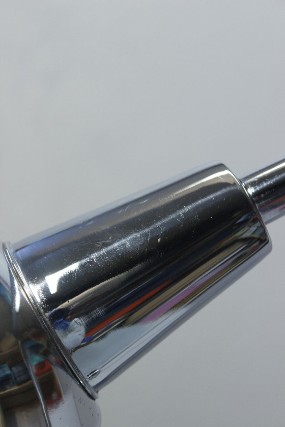 Image 1 of Vintage Schreibtischlampe Verchromt Flexibler Arm Design Frankreich