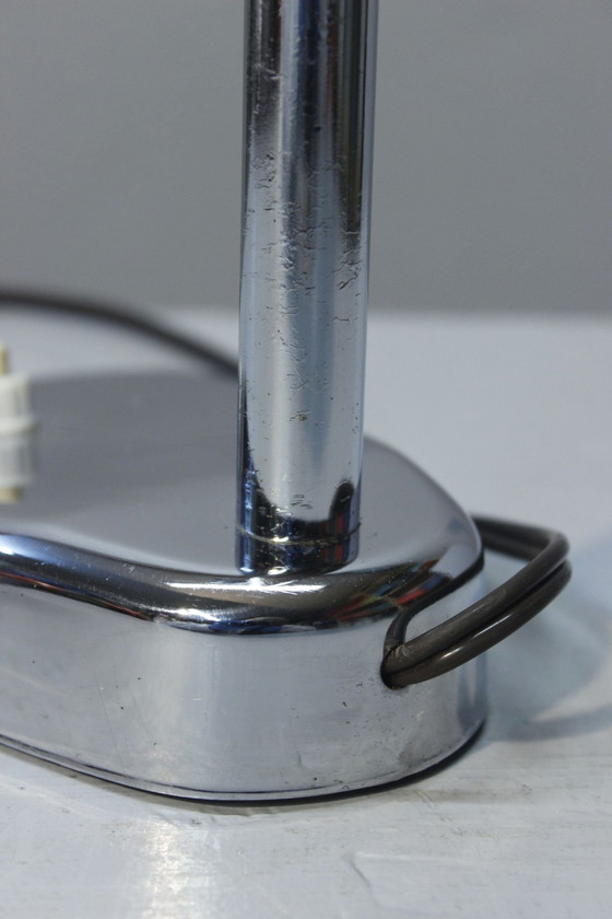 Image 1 of Vintage Schreibtischlampe Verchromt Flexibler Arm Design Frankreich