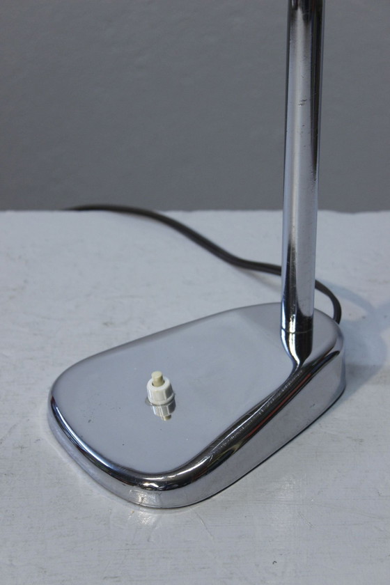 Image 1 of Vintage Schreibtischlampe Verchromt Flexibler Arm Design Frankreich