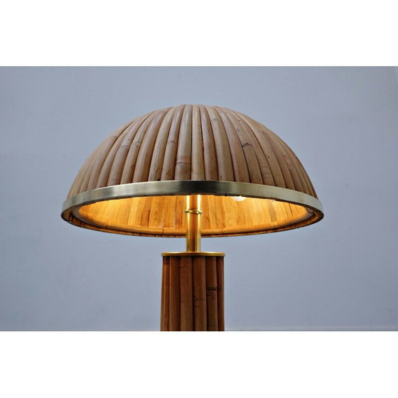 Image 1 of Paar alte Tischlampen aus Messing und Bambus, Italien