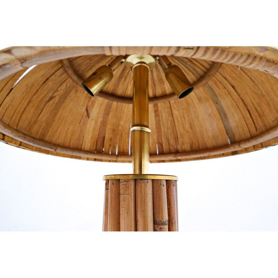 Image 1 of Paar alte Tischlampen aus Messing und Bambus, Italien