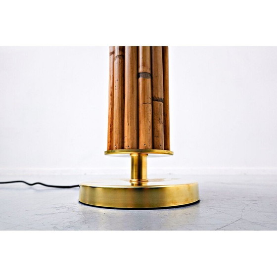 Image 1 of Paar alte Tischlampen aus Messing und Bambus, Italien