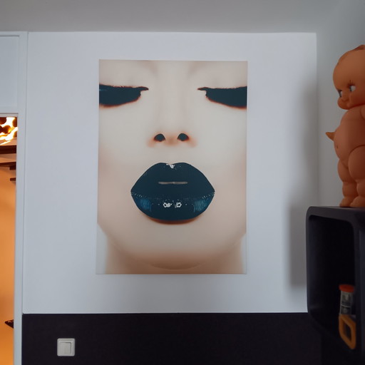 Art Couture Schwarze Lippen auf Leinwand