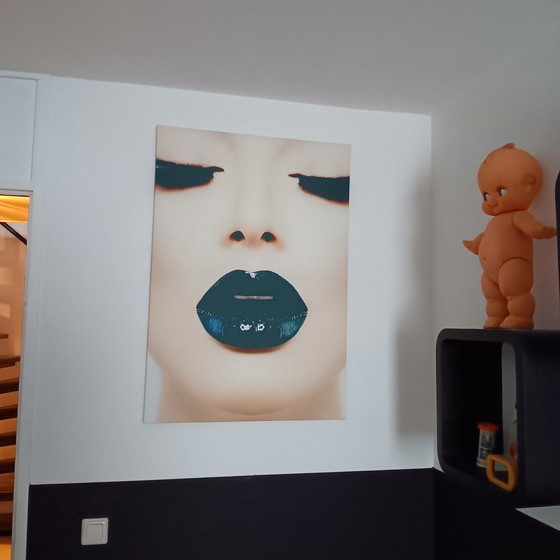 Image 1 of Art Couture Schwarze Lippen auf Leinwand