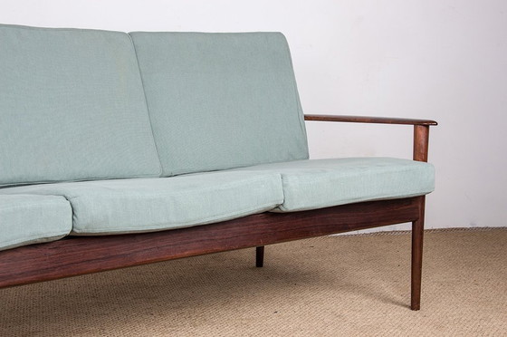 Image 1 of Dänisches 3-Sitzer-Sofa Aus Palisander Und Stoff Neu Von Grete Jalk Für Poul Jepessen 1960.