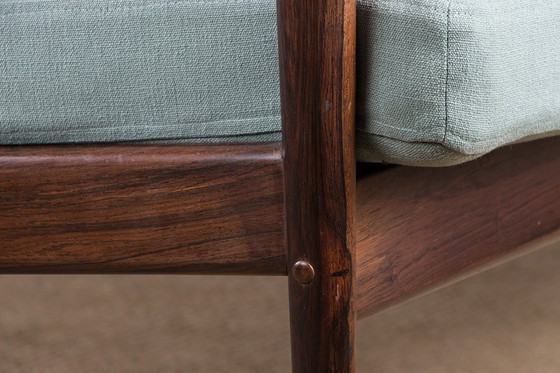 Image 1 of Dänisches 3-Sitzer-Sofa Aus Palisander Und Stoff Neu Von Grete Jalk Für Poul Jepessen 1960.