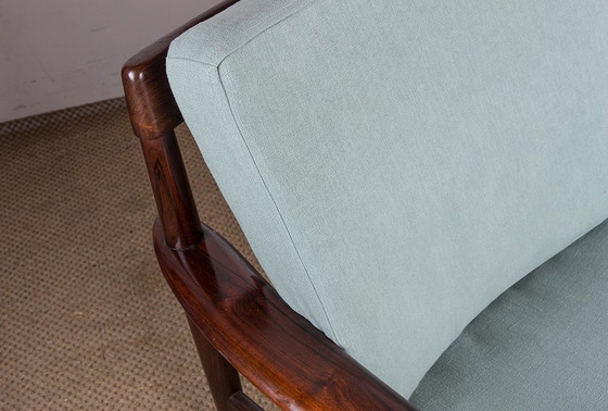 Image 1 of Dänisches 3-Sitzer-Sofa Aus Palisander Und Stoff Neu Von Grete Jalk Für Poul Jepessen 1960.