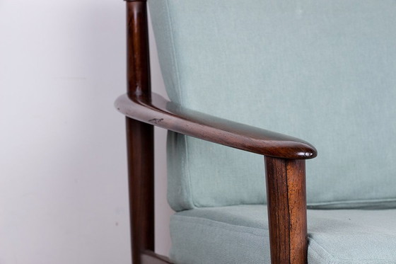 Image 1 of Dänisches 3-Sitzer-Sofa Aus Palisander Und Stoff Neu Von Grete Jalk Für Poul Jepessen 1960.