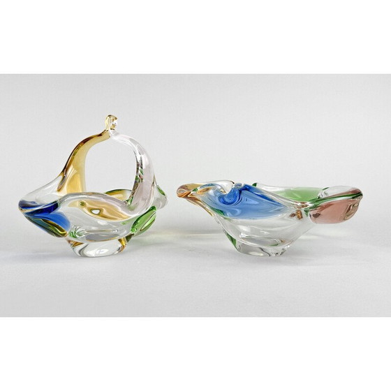 Image 1 of Schale aus Kunstglas von Frantisek Zemek für Mstisov Glassworks, Tschechoslowakei 1950er Jahre