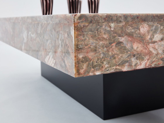 Image 1 of Italienische Rose kristalline Alabaster Couchtisch Ende 1970S