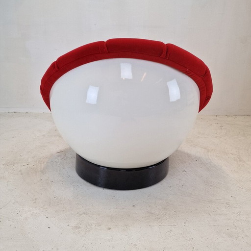 Vintage Girasole Sessel aus Fiberglas und Stoff von Luciano Frigerio, Italien 1970