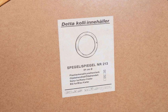 Image 1 of Runder Holzspiegel Glasmaster Markaryd Schweden 1960er Jahre