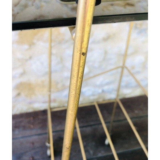 Image 1 of Beistelltisch aus Messing und Rauchglas, 1960er Jahre