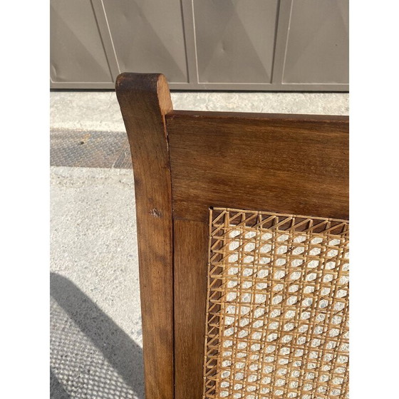 Image 1 of Set aus 4 Vintage-Sesseln aus Holzlatten und Rohr, 1950