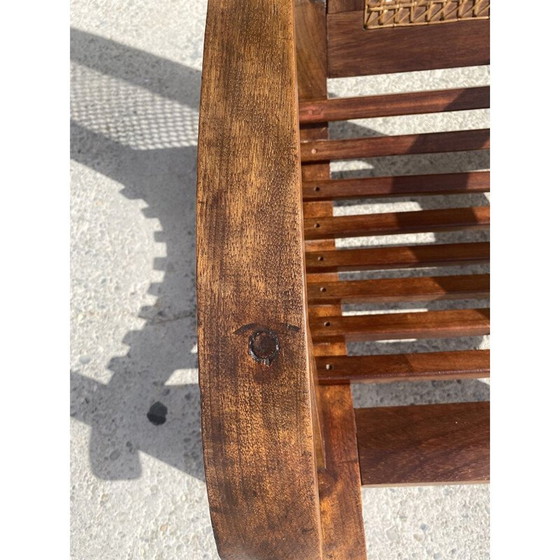 Image 1 of Set aus 4 Vintage-Sesseln aus Holzlatten und Rohr, 1950