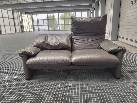 Image 1 of Cassina Maralunga 2-Sitzer-Sofa aus Leder