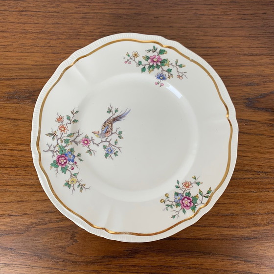 Image 1 of Satz von 10 Desserttellern, Modell "Chantilly" von Longchamp, 1950/60